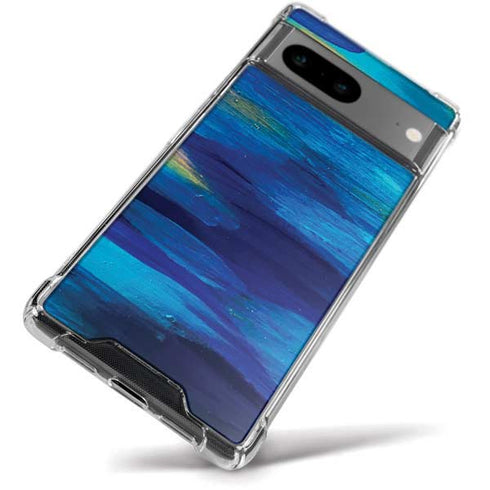 Ocean Blue Brush Stroke by Etta Vee Google Pixel 8a Clear Case